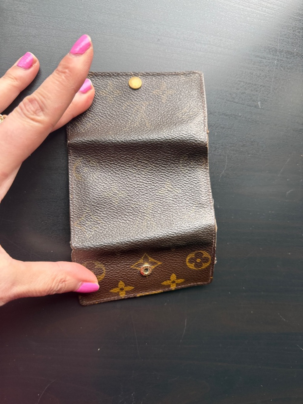 Louis Vuitton Brown Monogram Small Wallet with Gold Button key holder - Picture 5 of 11